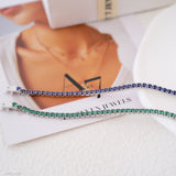 2mm tennis bracelet, Blue stone bracelet, Gifts for her, Unisex bracelet