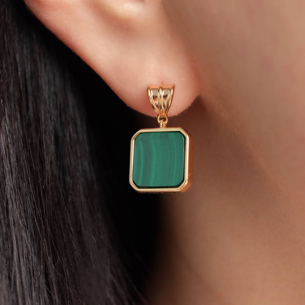 malachite earrings