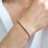 Silver Blue sapphire tennis bracelet, Dainty sapphire cz bracelet, 2mm tennis bracelet, Blue stone bracelet, Gifts for her, Unisex bracelet