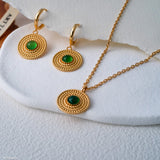 Chunky gold jade earrings