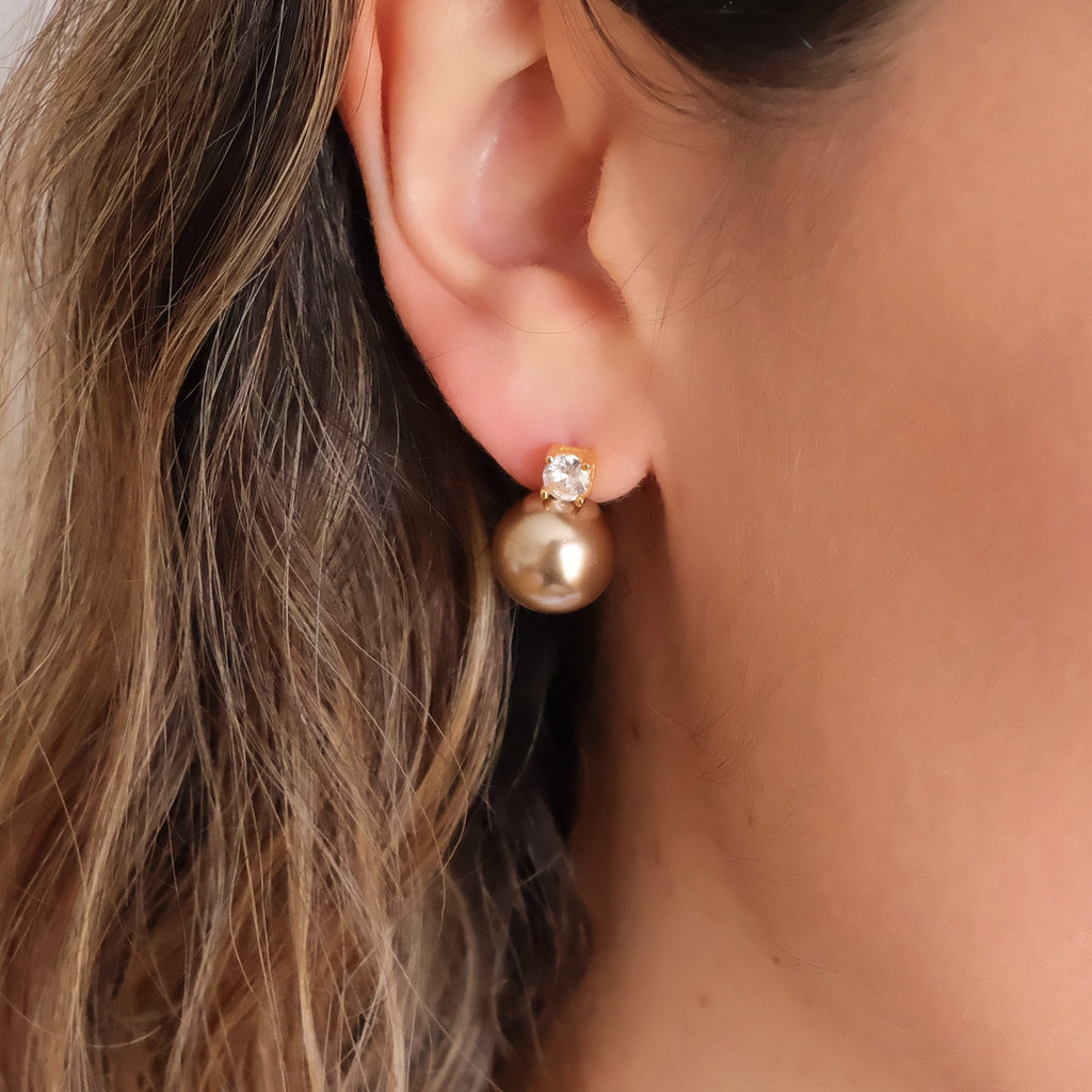 12mm chocolate brown pearls earrings,Tahiti Brown pearls stud earrings, Bridesmaid earrings, 925s Silver earrings,  Gifts for her