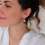 Black stone earrings, Statement earrings, Gifts for her