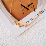 Gold citrine jewelry, Mother gift, Sterling Silver necklace, Gift for her