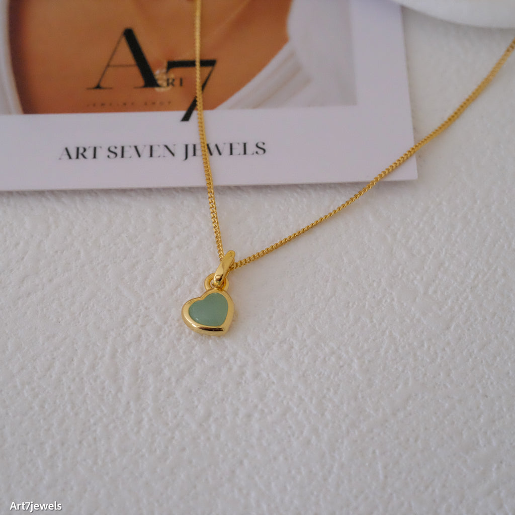 Dainty green jade pendant necklace, Gifts for sister, Gifts for her