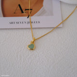 Dainty green jade pendant necklace, Gifts for sister, Gifts for her