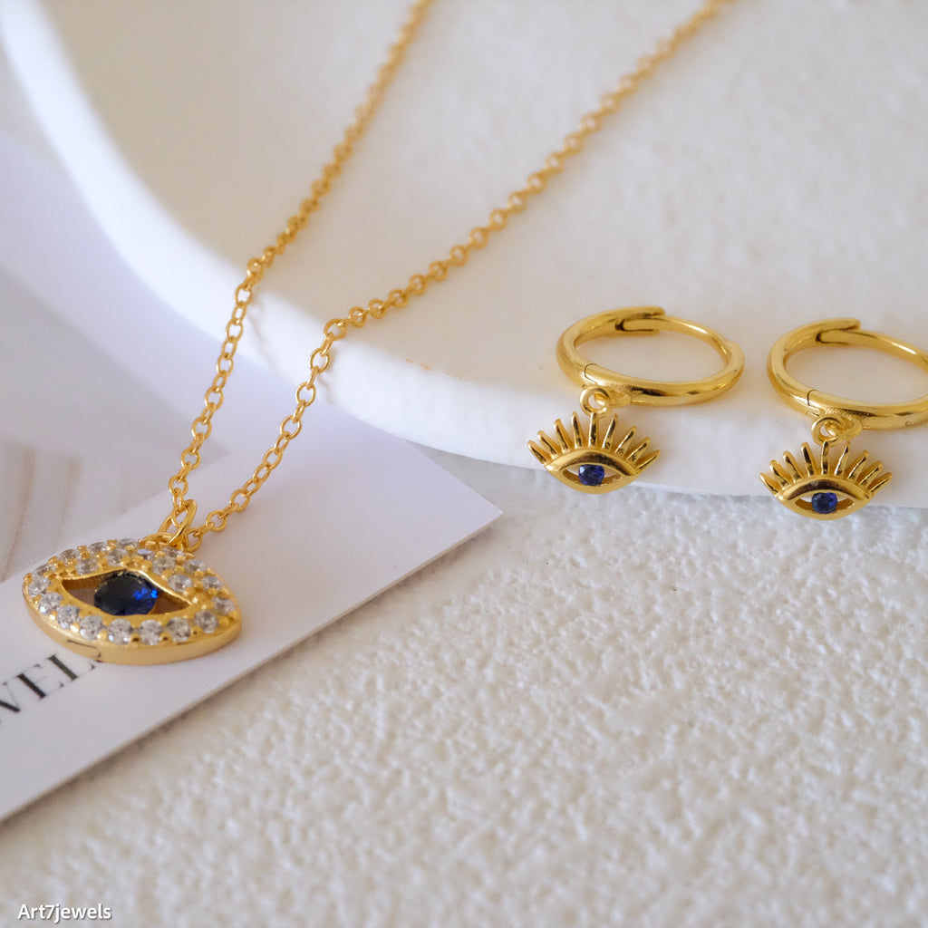 Mini Evil Eye Huggies Earrings