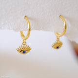 Mini Evil Eye Huggies Earrings