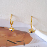 Mini Evil Eye Huggies Earrings,