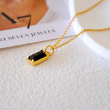 Black stone necklace - Gift for her