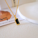 Black stone necklace - Gift for her