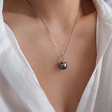 Gray pearl necklace, Bridesmaid gifts, Silver necklace, Gifts for her