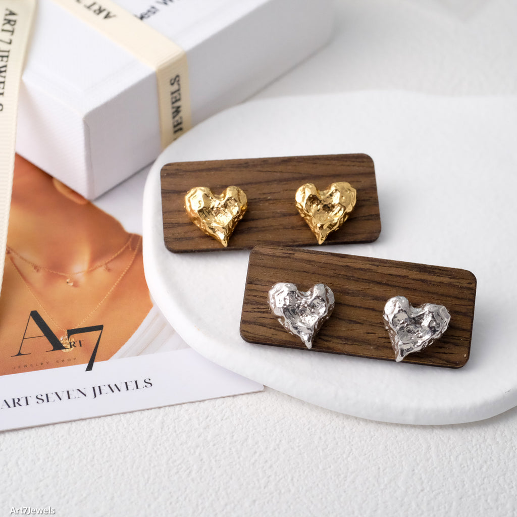 Chunky heart earrings