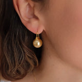 Gold pearl drop earrings