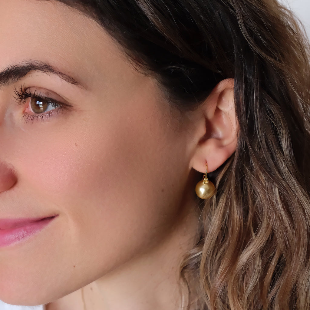 Golden South Sea pearls jewelry, Bridesmaid gifts, Silver earrings,  Gifts for her