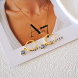 March birthstone, Sterling Silver Birthstone earrings, Gifts for her