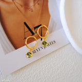 Tiny peridot hoop earrings, August birthstone earrings, Sterling Silver earrings, Gifts for her