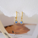 Dainty Aquamarine huggie earrings