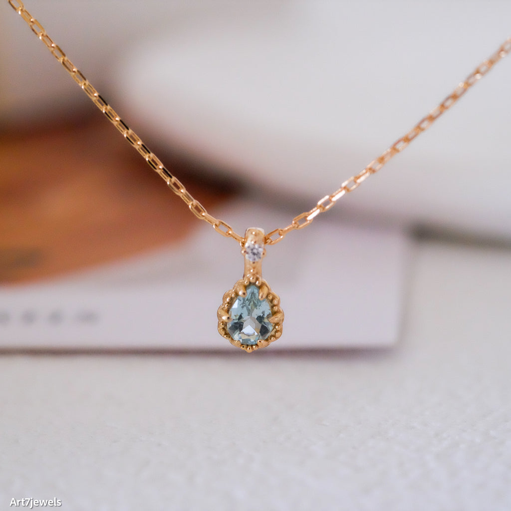 Teardrop Aquamarine necklace