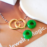 chunky jade hoop earrings