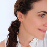 Green Silver earrings, Gifts for her