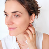 Red carnelian hoop earrings