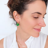 Green jade earrings