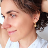 Dainty Golden South Sea pearls, Gold Pearls earrings, 12mm Pearl earrings, Wedding gifts, Bridesmaid gifts, Gifts for her