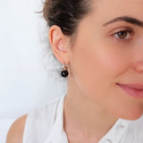 12mm Black onyx hoop earrings, Black stone earrings, Gemstone earrings, Everyday earrings, Bridesmaid gifts, Cool earrings, Gifts for her