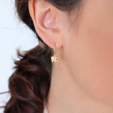 Cute elephant drop hoop earrings, Sterling Silver, Gifts for her