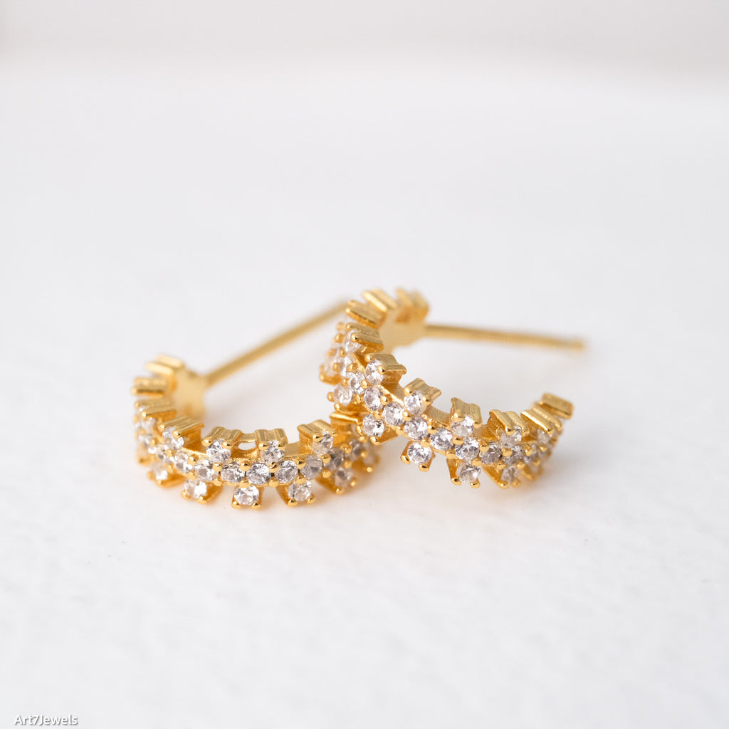 Dainty Diamond Hoop Earrings