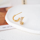 Dainty Diamond Hoop Earrings