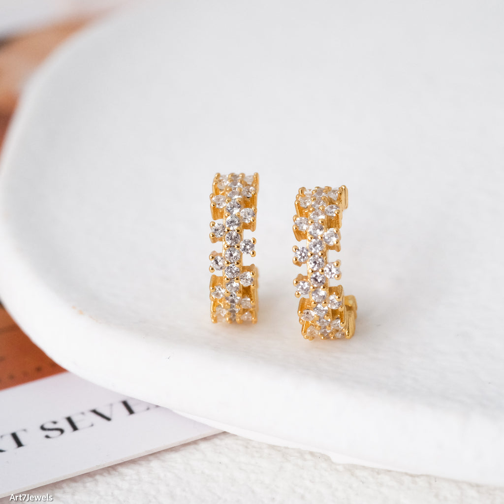 Dainty Diamond Hoop Earrings