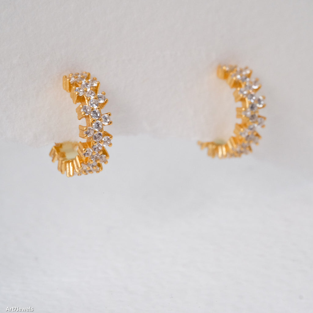 Dainty Diamond Hoop Earrings