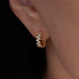 Pave huggie earrings