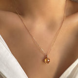 Gold citrine jewelry, Mother gift, Sterling Silver necklace, Gift for her