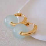 Jade hoop earrings
