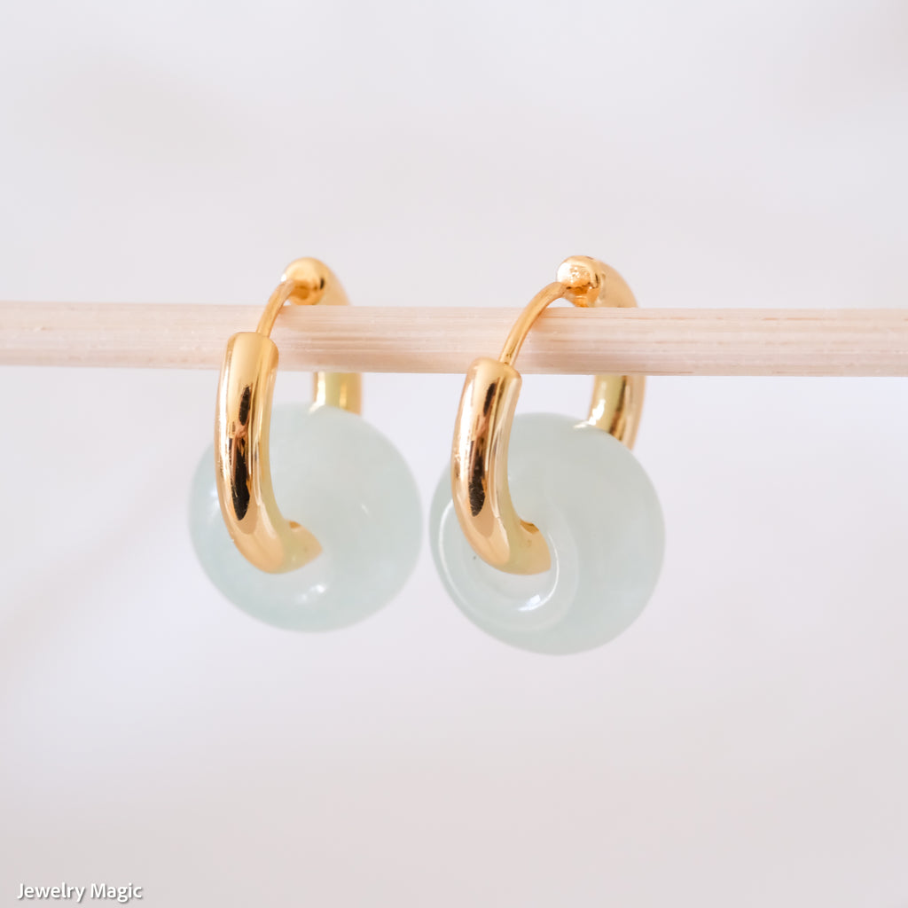 Jade hoop earrings