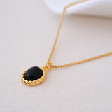 Black stone necklace, Statement layering necklace set, Gifts for sister, Gifts for her