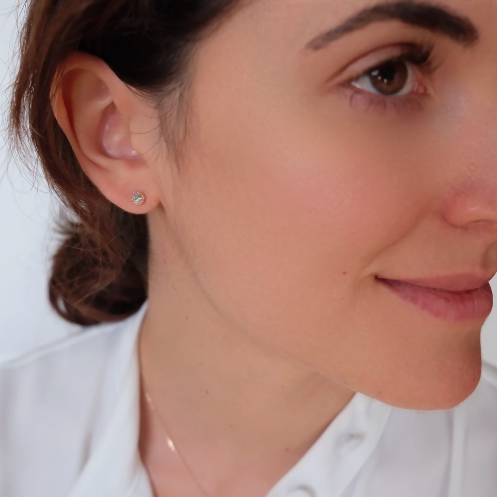 Dainty Aquamarine earrings