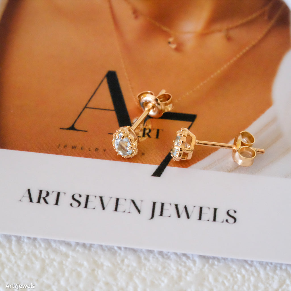 Small gemstone stud earrings