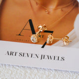 Small gemstone stud earrings