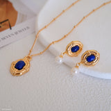 vintage Lapis lazuli Jewelry set