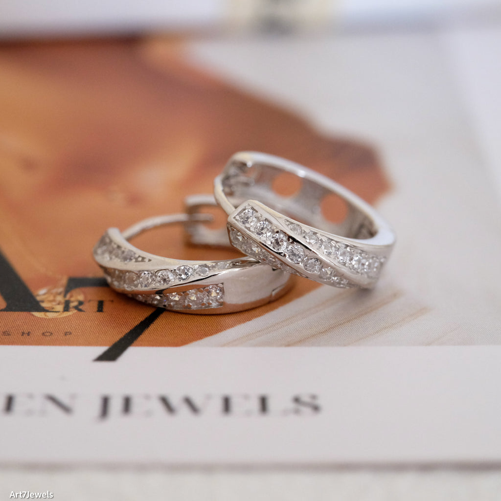 Diamond Huggie Earrings