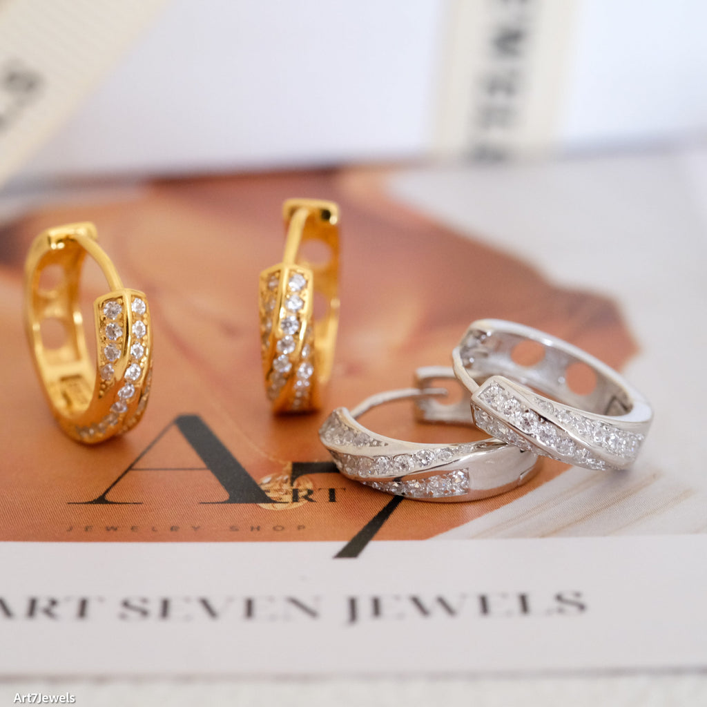 Diamond Huggie Earrings