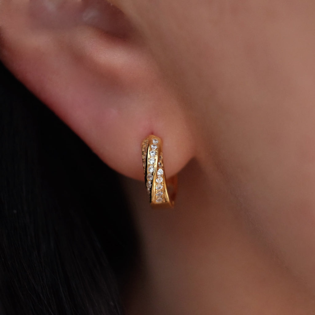 Diamond Huggie Earrings