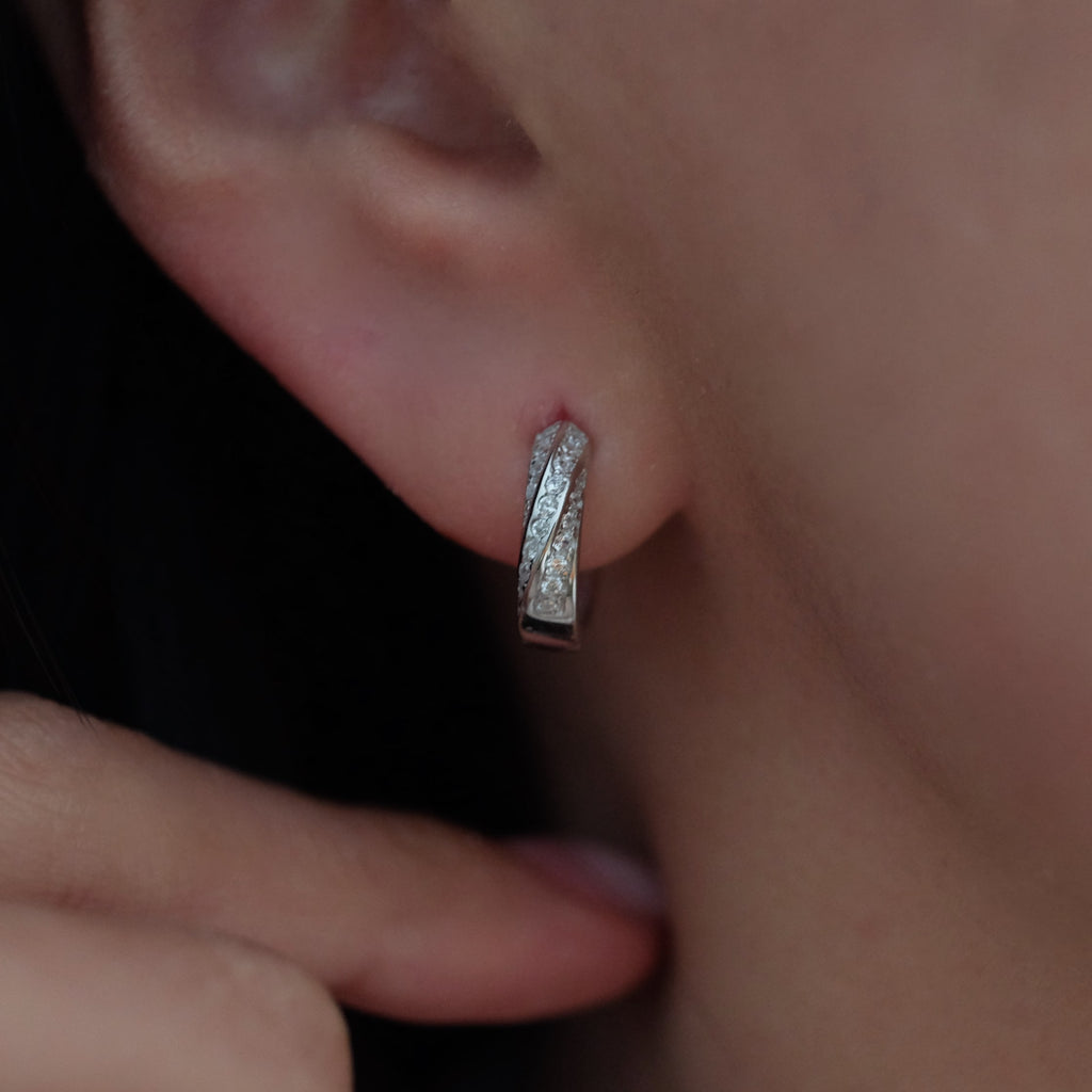 Diamond Huggie Earrings