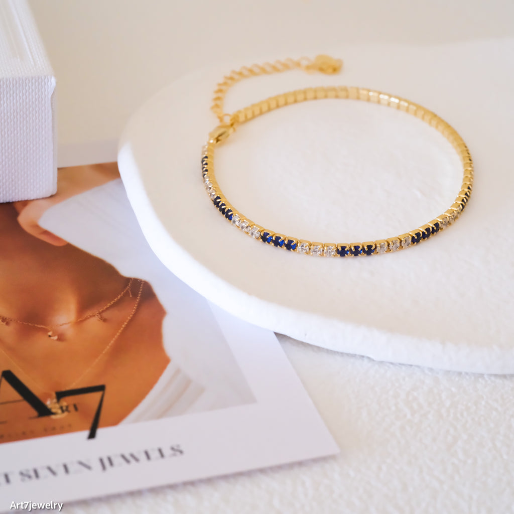 14k gold plated tennis bracelet, 2mm thin tennis bracelet, Birthday gifts