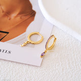 Amethyst huggie hoop earrings