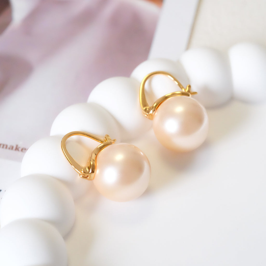 pink pearl earrings