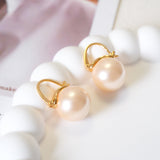 Pink pearl earrings